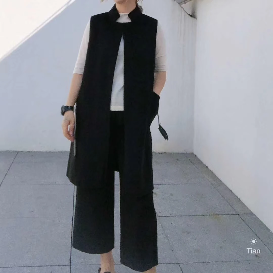 通勤风女装长款马甲休闲气质显瘦6831