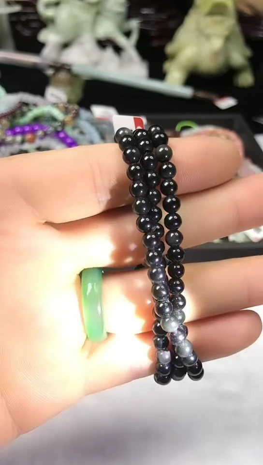 【闪购商品】黑曜岩手串未镶嵌手串5mm