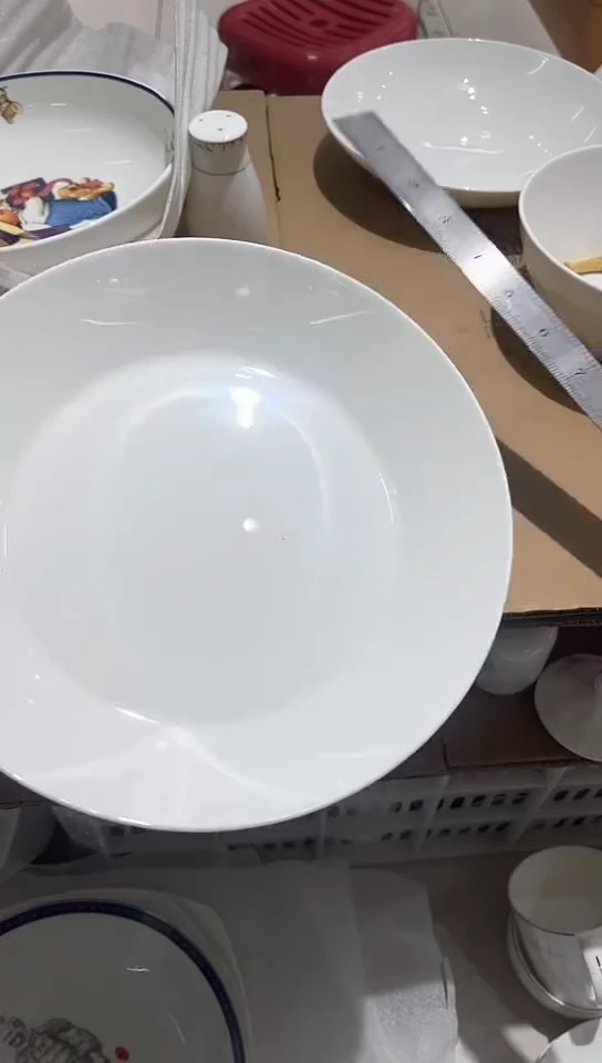 瓷9.75汤盘2只白瓷无底标