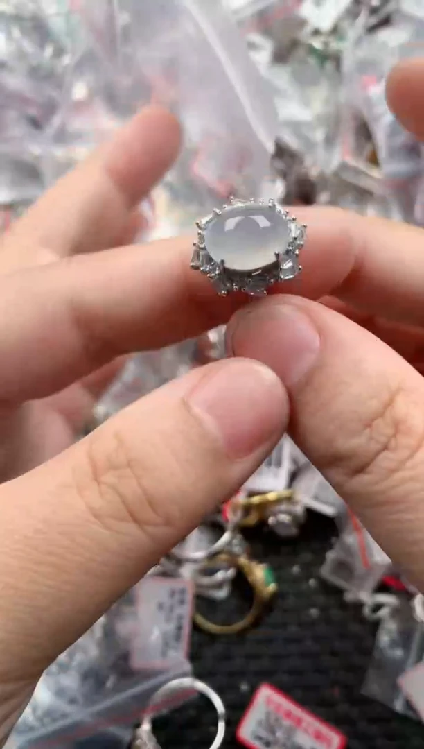 银S925镶嵌戒指翡翠1010   5