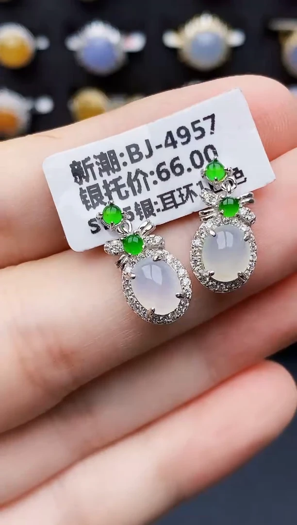 银S925镶嵌戒指翡翠4077