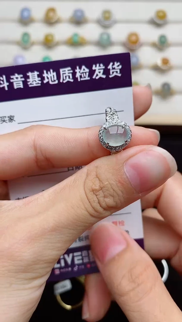 银S925镶嵌戒指翡翠1