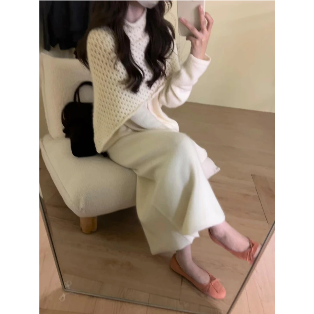 MARIE.COCO斗篷披肩两件套氛围感冬韩版显瘦百搭毛衣女百搭半身裙