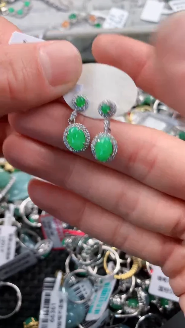 银S925镶嵌戒指翡翠5                            3