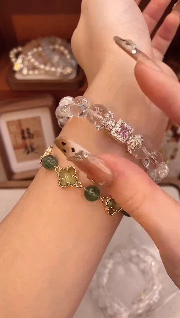 【闪购商品】水晶手链合金10MM白水晶小方钻设计款串串