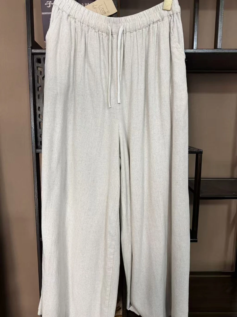 5113新款汉麻双层阔腿裤