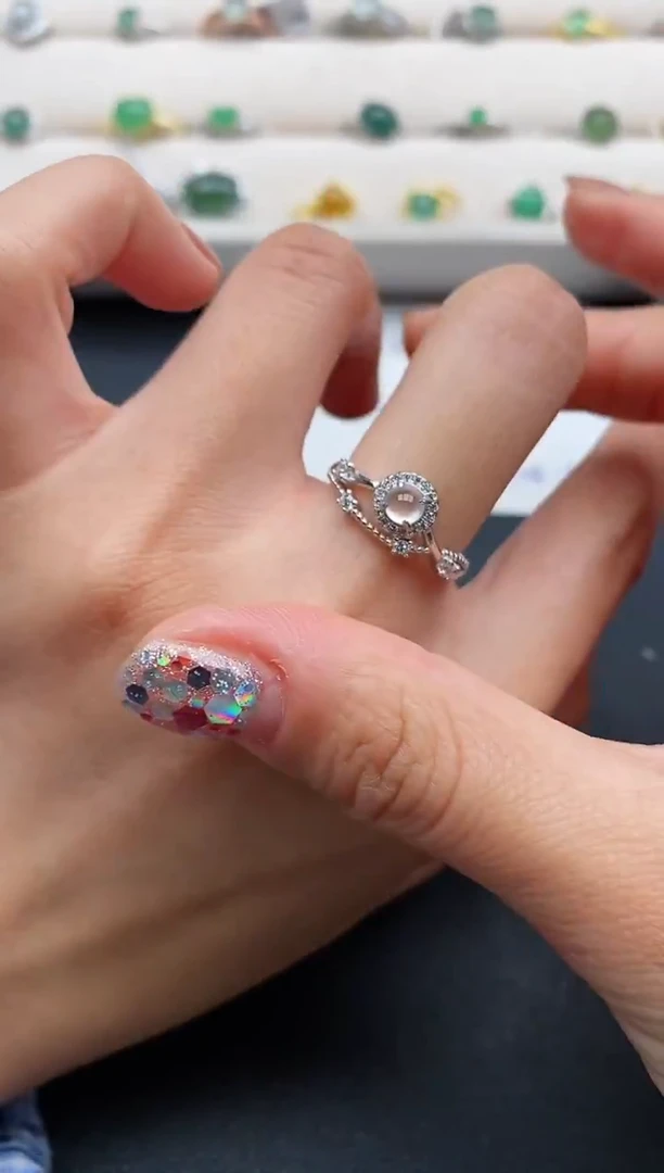 银S925镶嵌戒指翡翠55555555+1