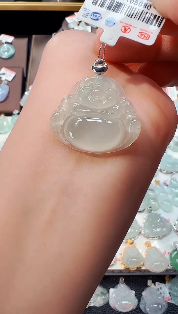 【闪购商品】翡翠吊坠(不含链)18K金镶嵌佛公吊坠1110