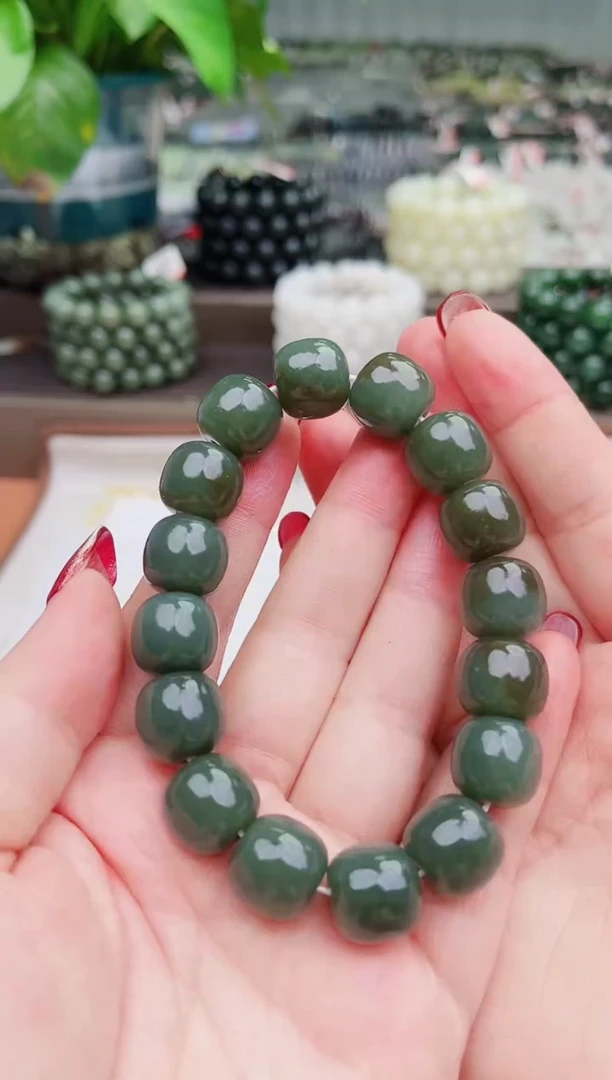 【闪购商品】和田玉手串未镶嵌纯天然和田玉新疆且末蓝带糖14