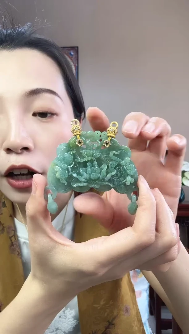 翡翠未镶嵌颈饰国风原创