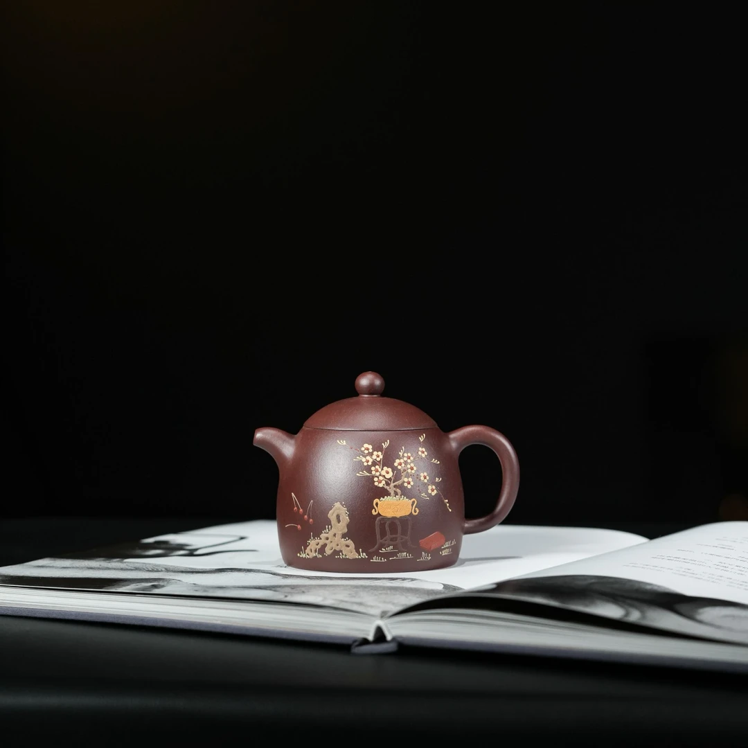 金砂阁【秦权】工艺师泥绘丨280cc宜兴紫砂壶茶壶茶具D1074