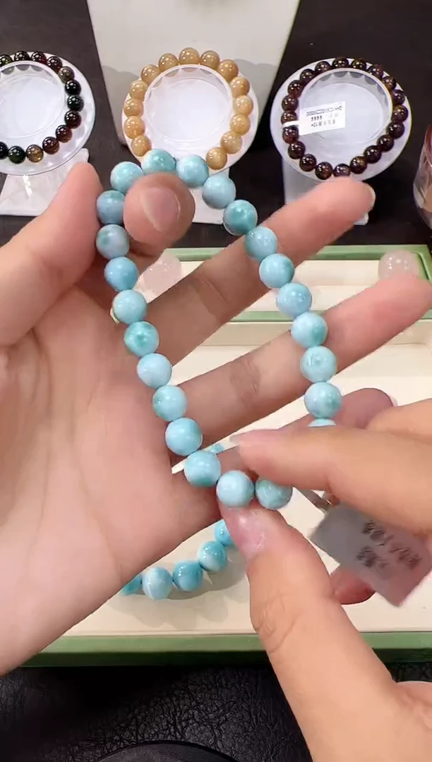 未镶嵌针钠钙石（海纹石）手链悦720 约8mm