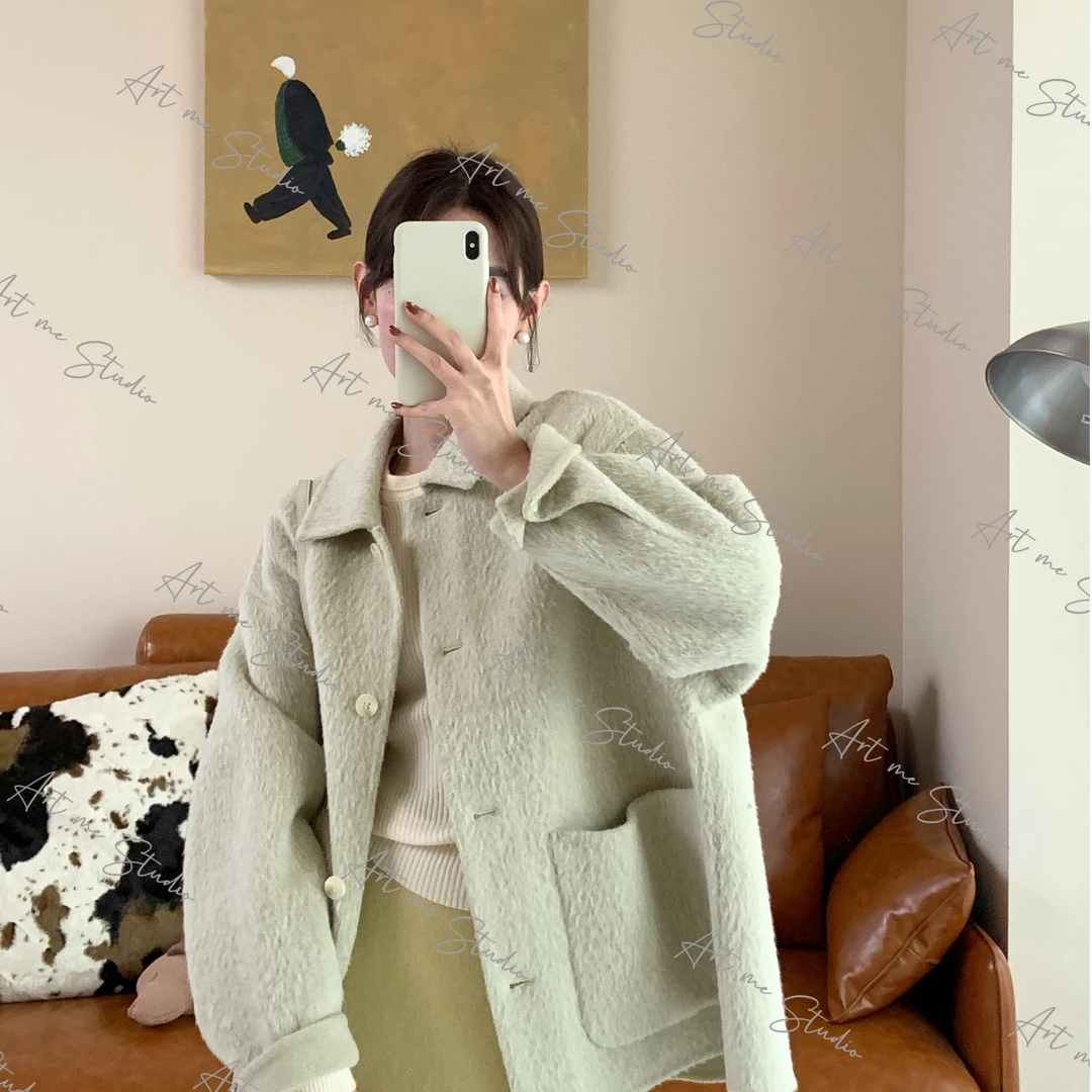 【ART ME】苏力羊毛混纺慵懒廓形两色外套w24330