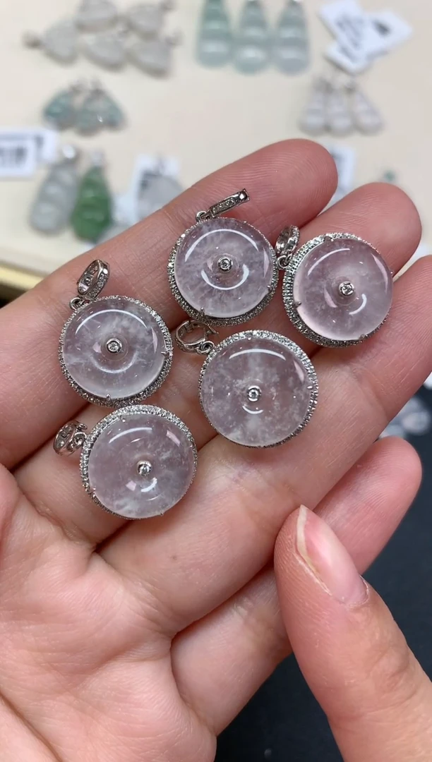 【闪购商品】翡翠吊坠(不含链)18K金镶嵌W193|3800|多样性发其一