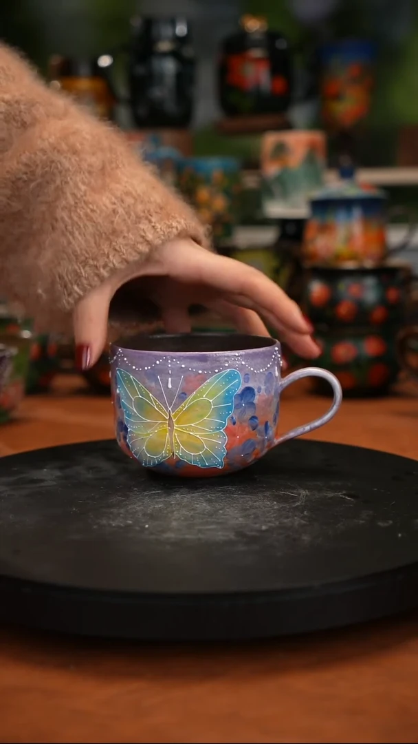 紫砂油画手绘釉下彩