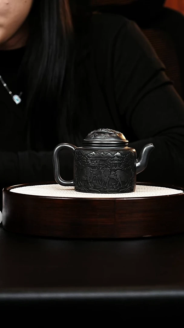 茶壶紫砂3汲直壶