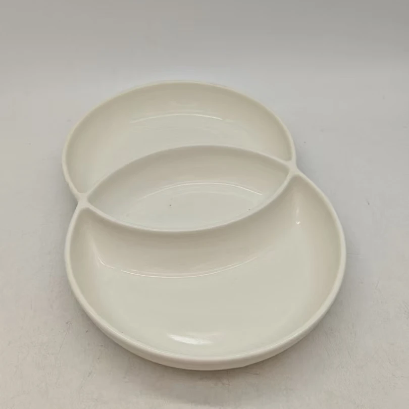 5972 分餐盘（口径29.5，宽19，高3.5，微瑕）陶瓷餐具B4