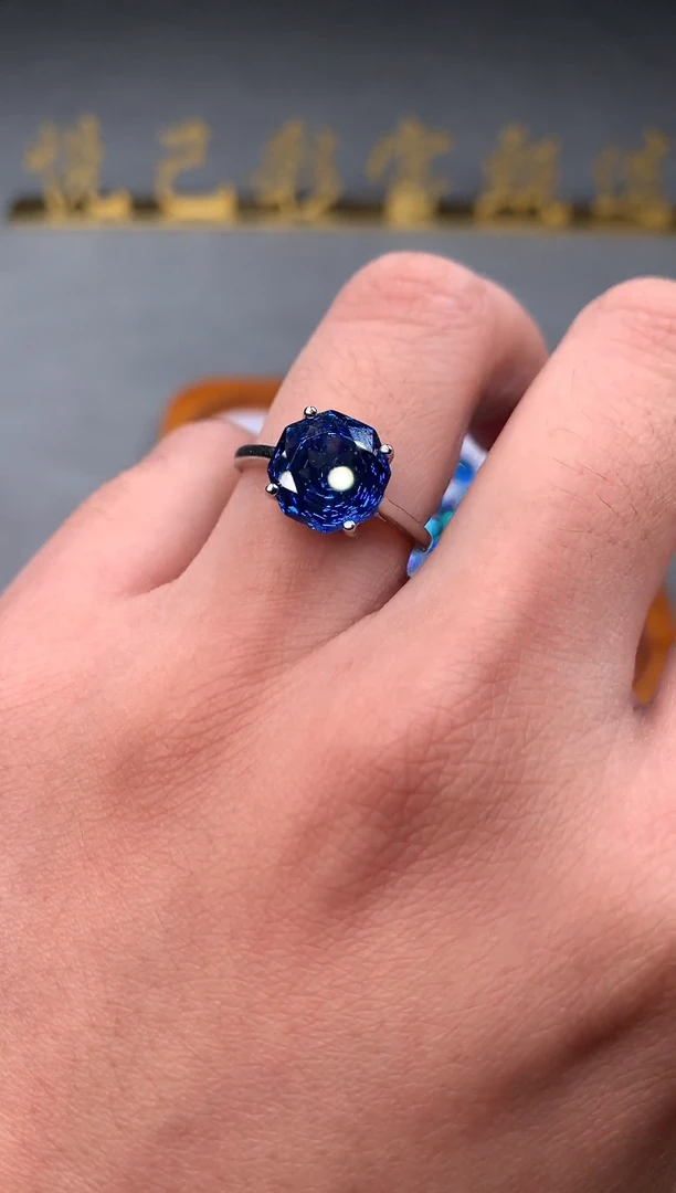 银S925镶嵌戒指托帕石2222