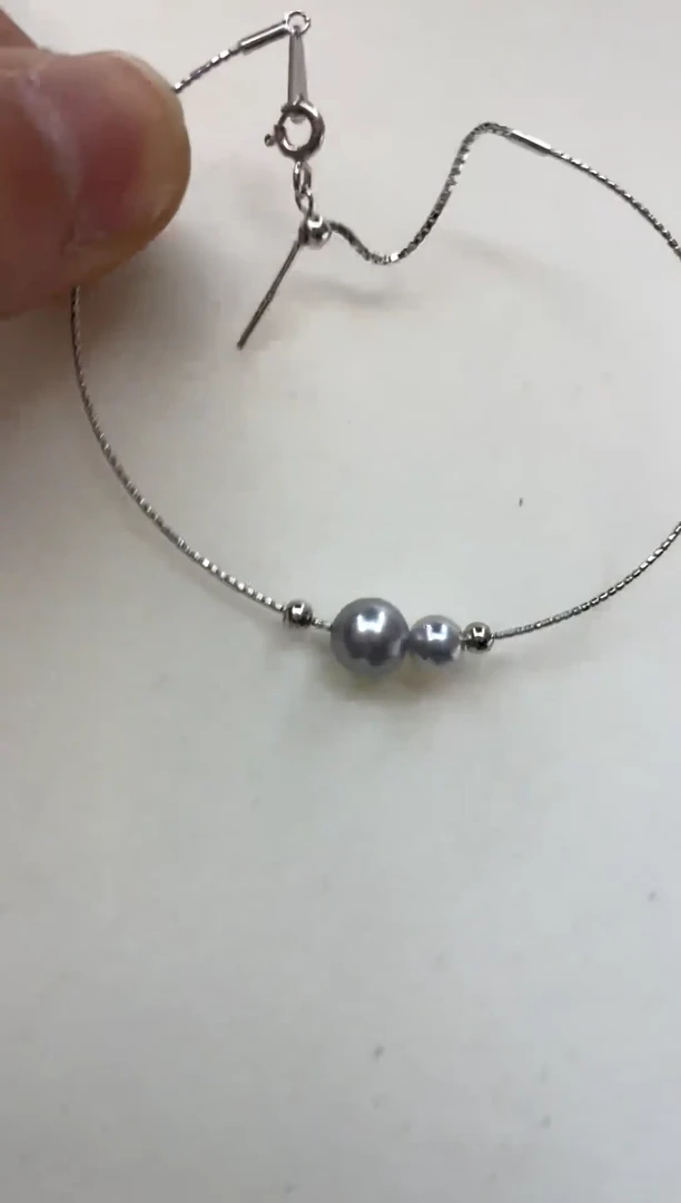 银S925镶嵌手镯海水珍珠