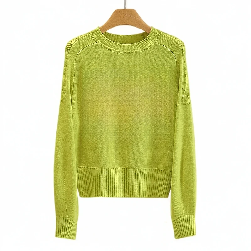 【伍莎-自营】提花字母圆领针织衫#MDD48M067