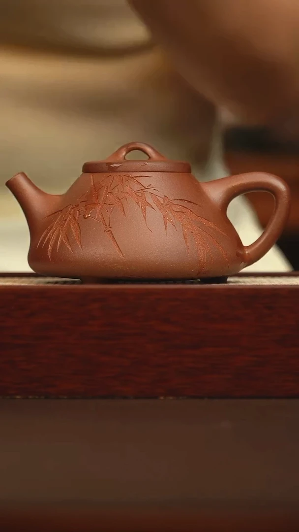 茶壶紫砂子冶石瓢 240cc 原矿底槽清