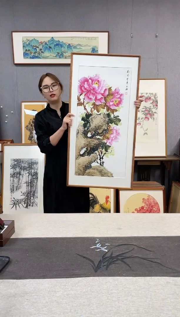 【闪购商品】国画手写手绘带框作品-53*103-孙颖