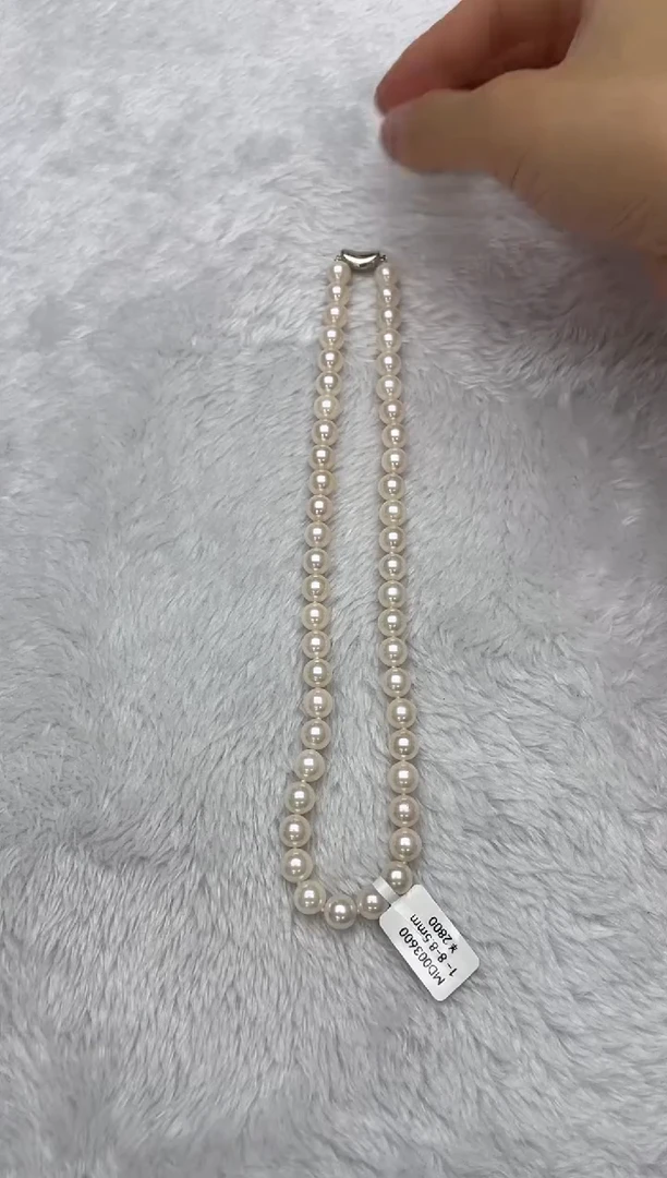 海水珍珠银S925镶嵌项链AK8-8.5mm（多样性发一）