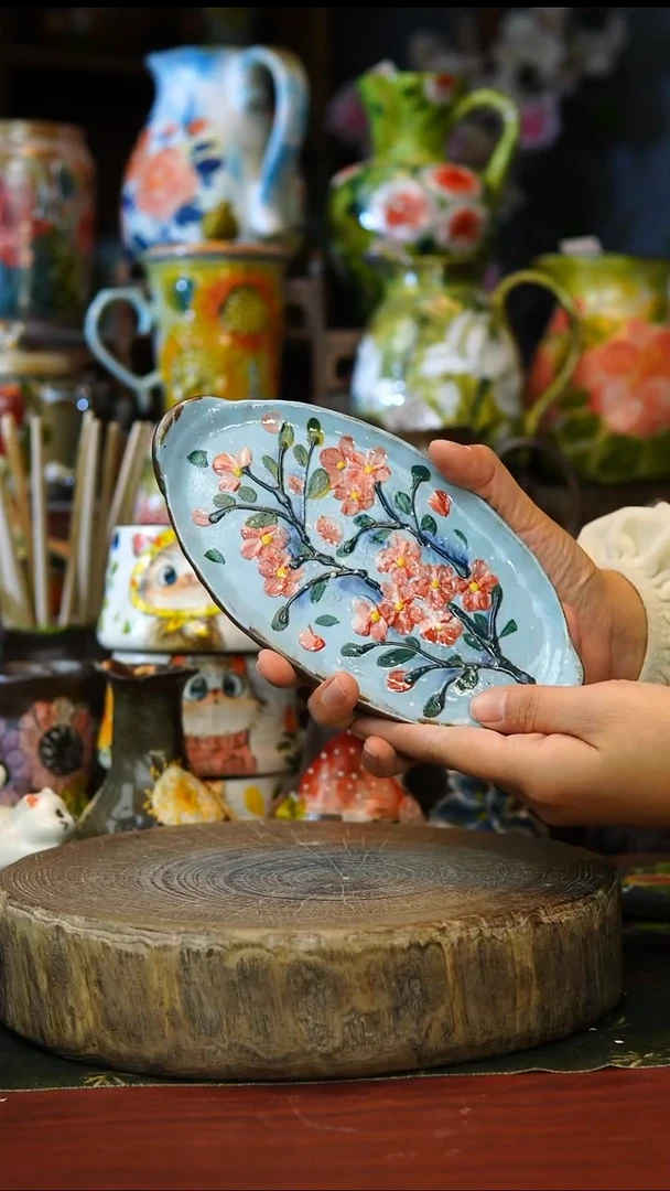 陶瓷221景德镇手工手绘釉下彩