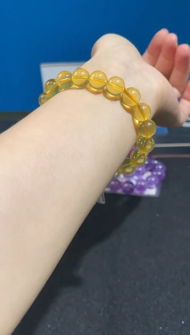 未镶嵌手链水晶105号黄萤石单圈10+mm