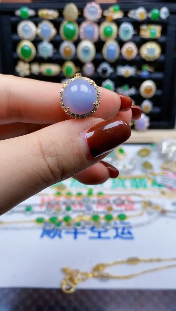 银S925镶嵌戒指翡翠463