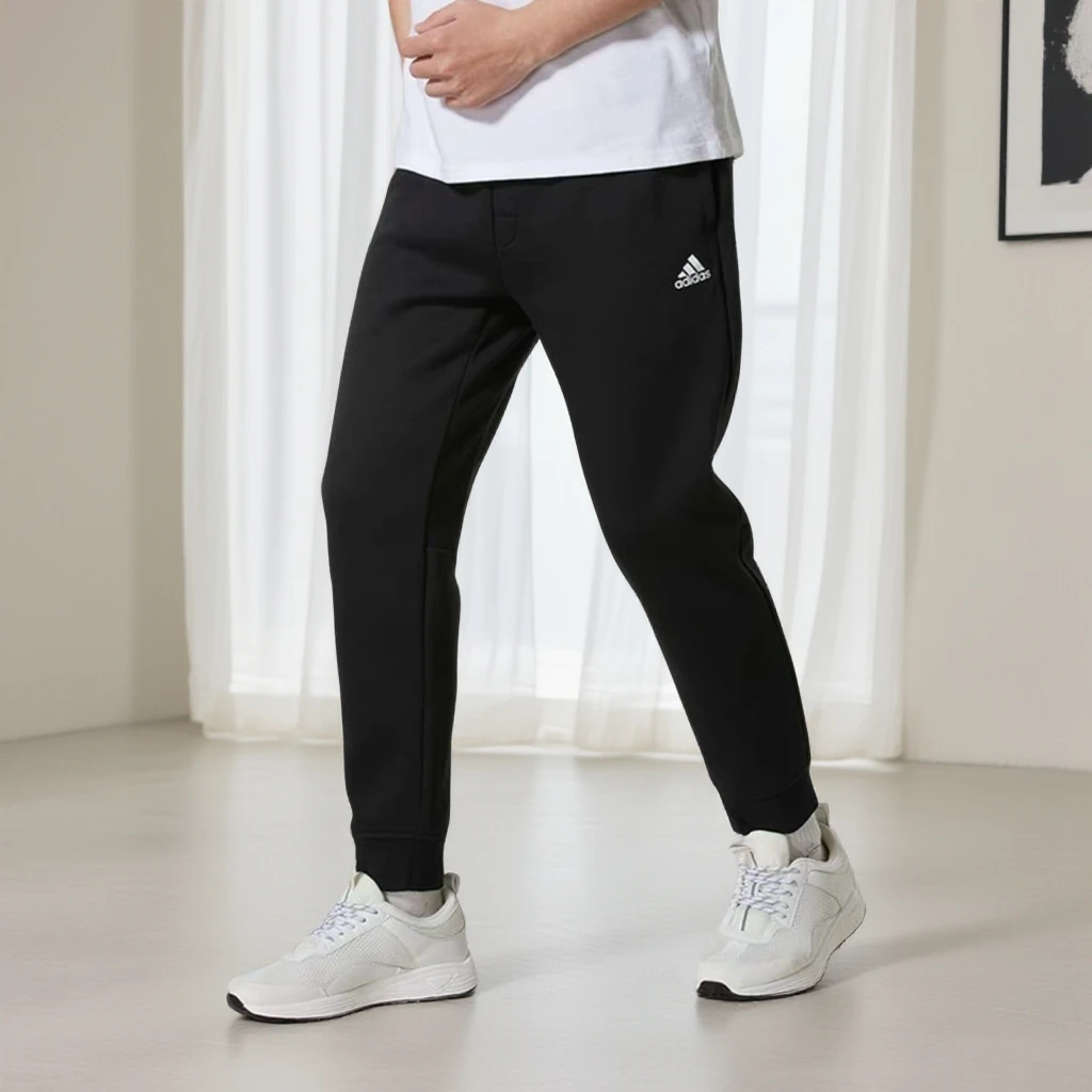 【折扣】阿迪达斯加绒加厚针织长裤男女同款冬季运动锥形束脚裤2769