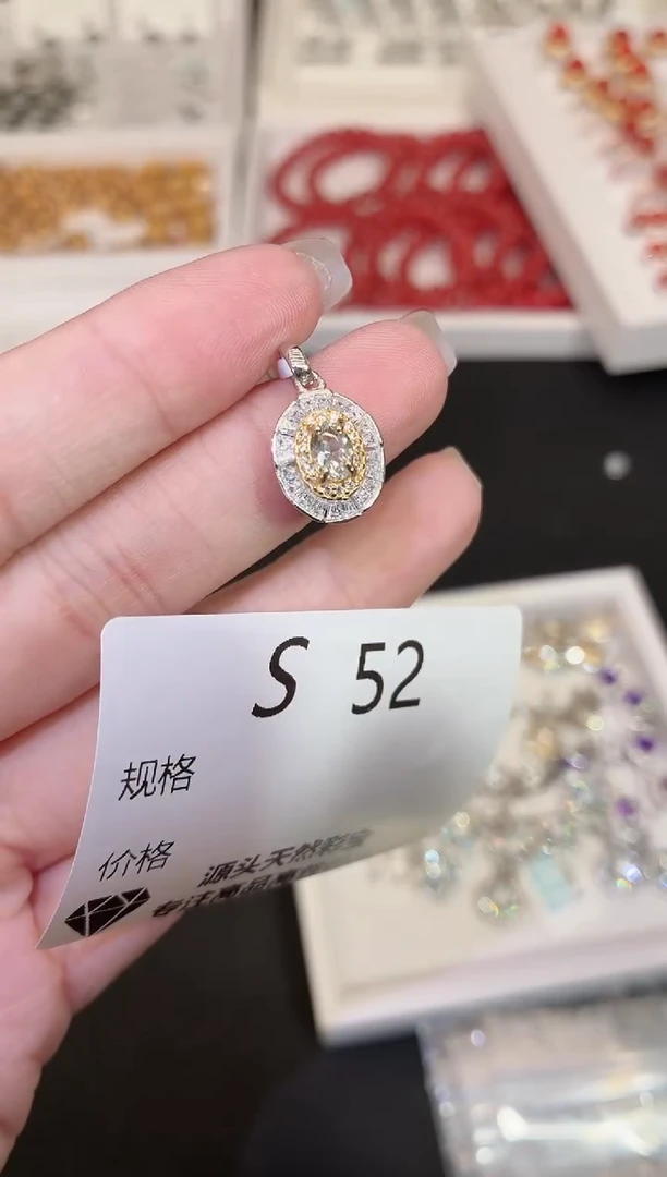 银S925镶嵌吊坠(不含链)海蓝宝石多样性发一S52