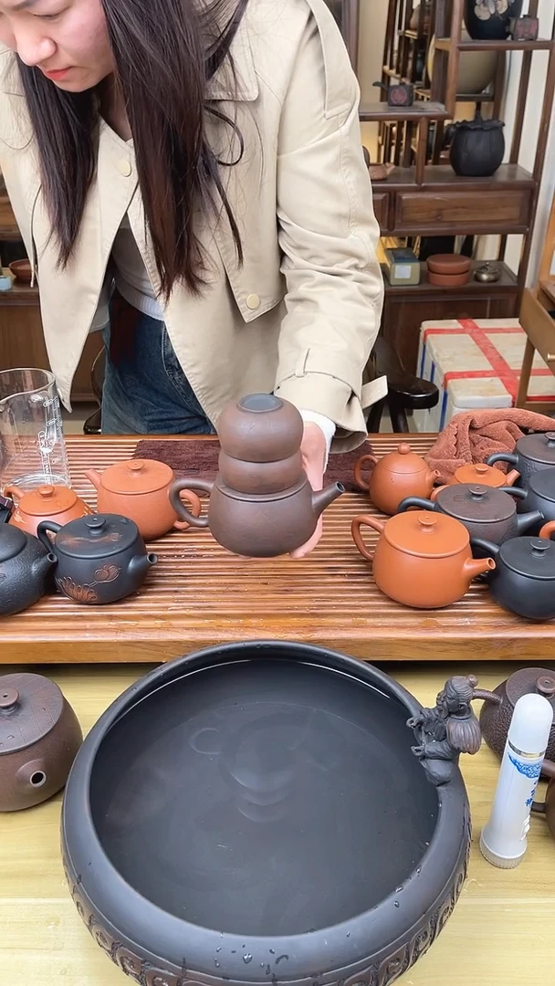 【闪购商品】叶脉纹汉瓦茶壶200cc左右