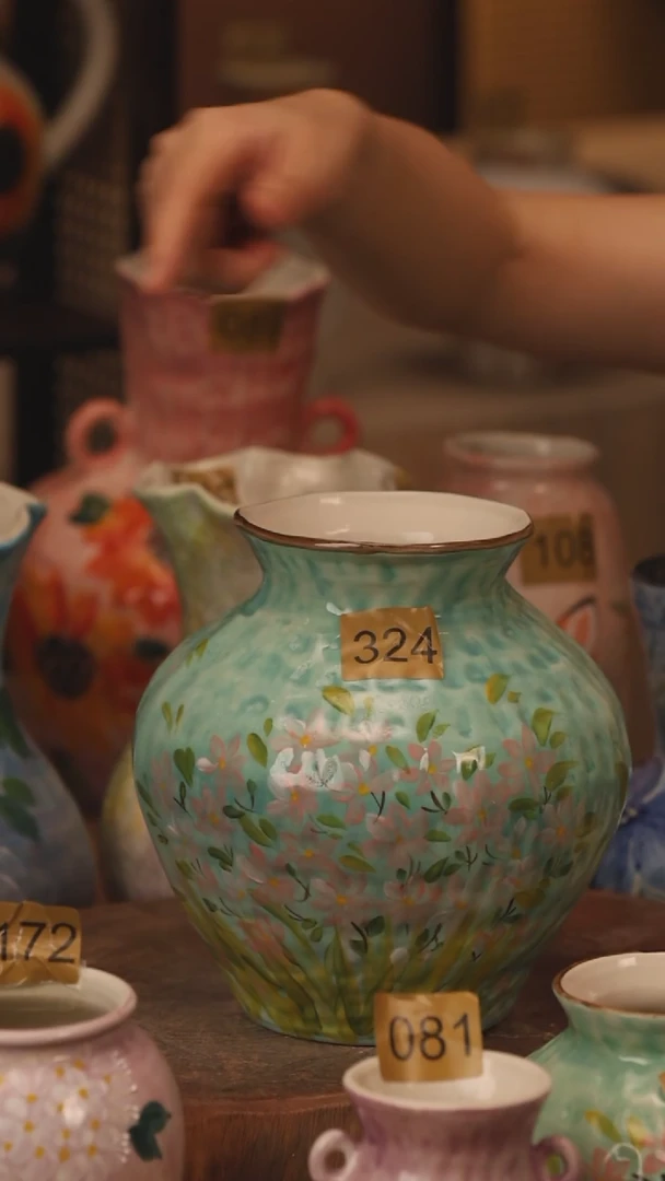 陶瓷324景德镇设计师手作花器摆件侘寂风