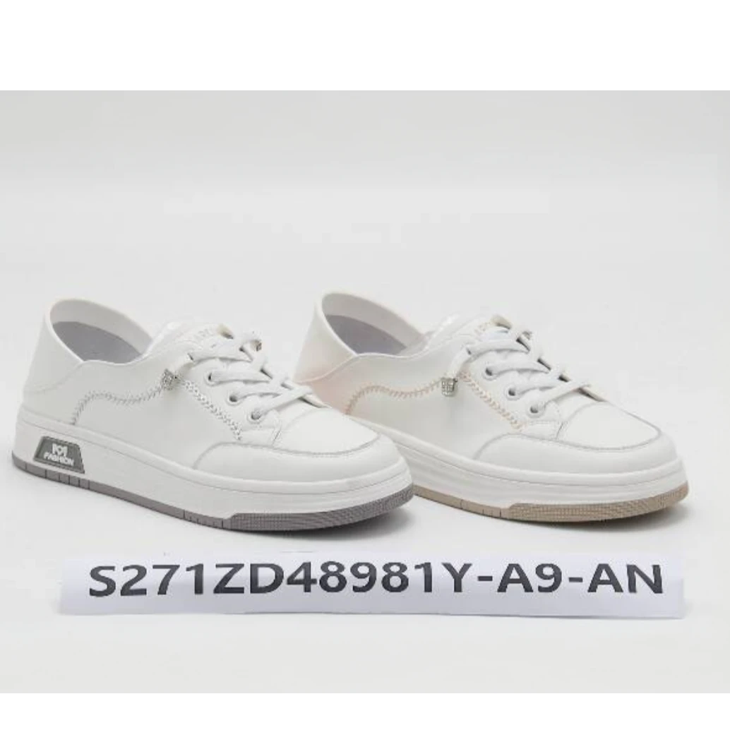 鞋子中年修面皮休闲板鞋小白鞋春季单鞋圆头板鞋S271ZD48981Y