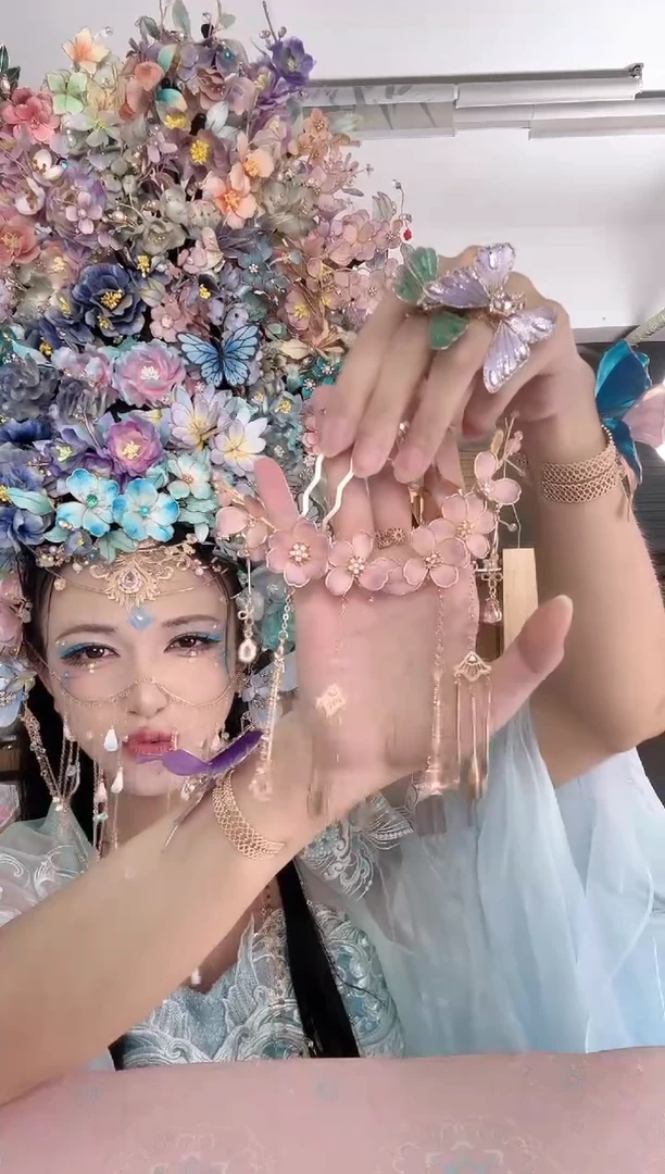 铜合金无【桃之夭夭】 u钗一对带流苏