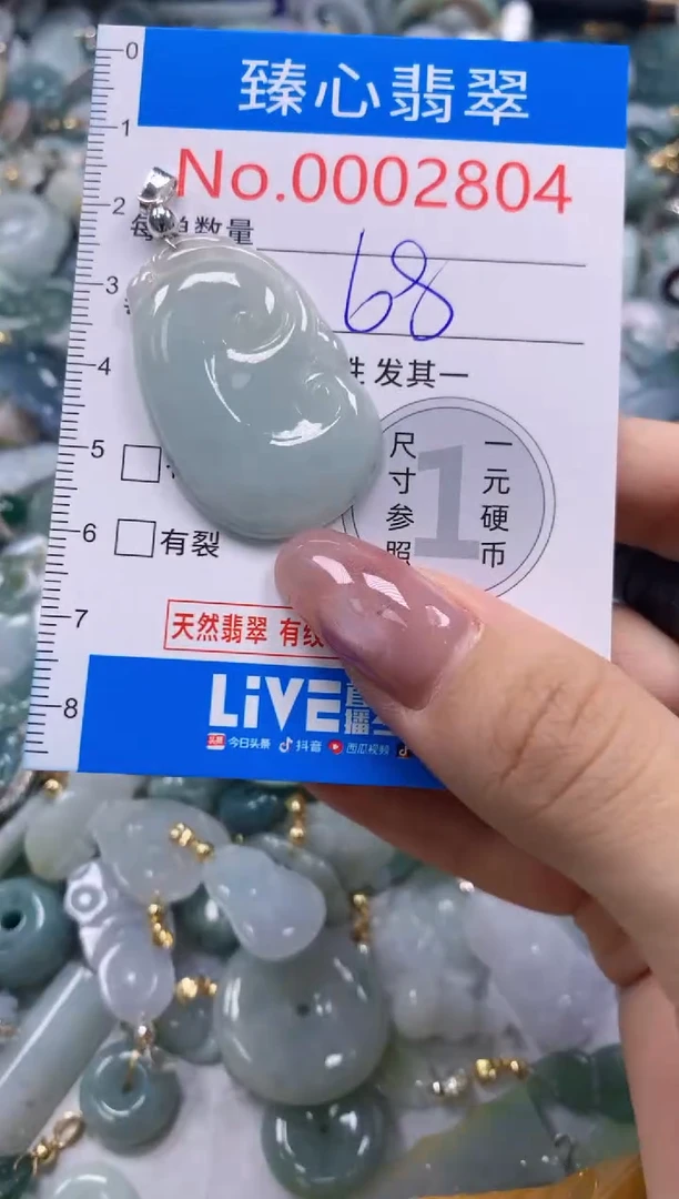 翡翠未镶嵌颈饰含绳0002804