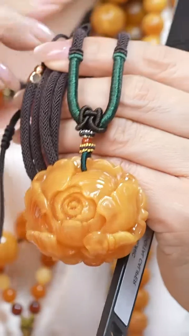 蜜蜡颈饰未镶嵌3399天然蜜蜡珠宝奇石云端妖孽石膏蜡全部保真