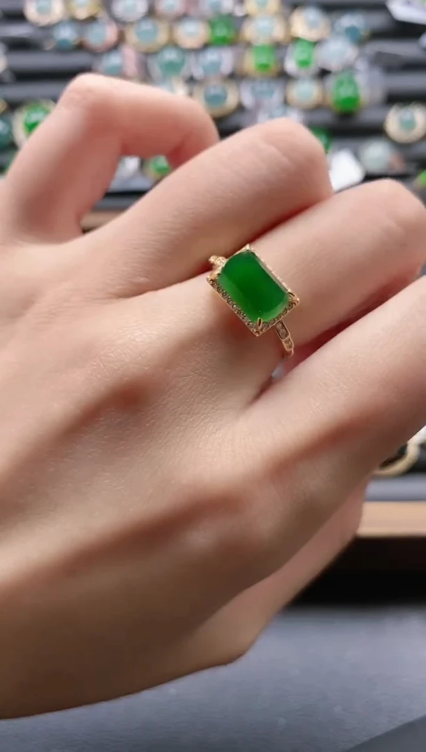 【闪购商品】翡翠戒指银S925镶嵌5151-15