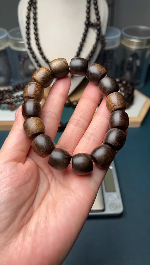 【闪购商品】沉香手串15mm越南芽庄白奇楠留疤桶珠