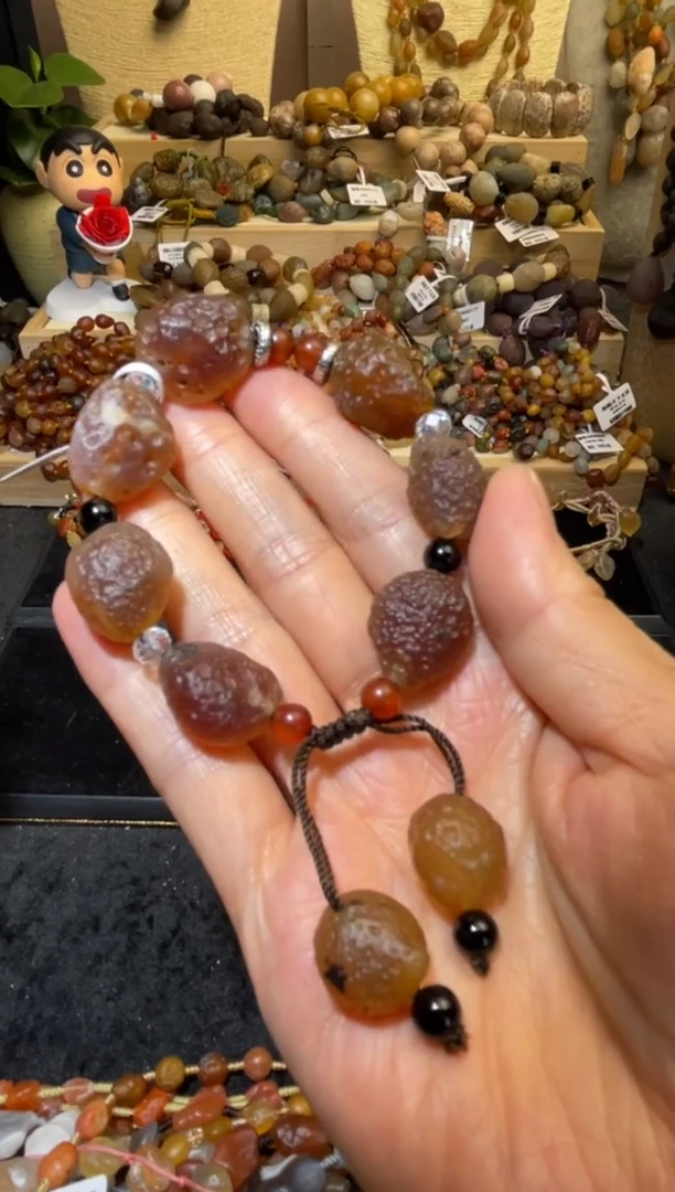 未镶嵌手链玛瑙/玉髓麻皮红溏心玛瑙手链