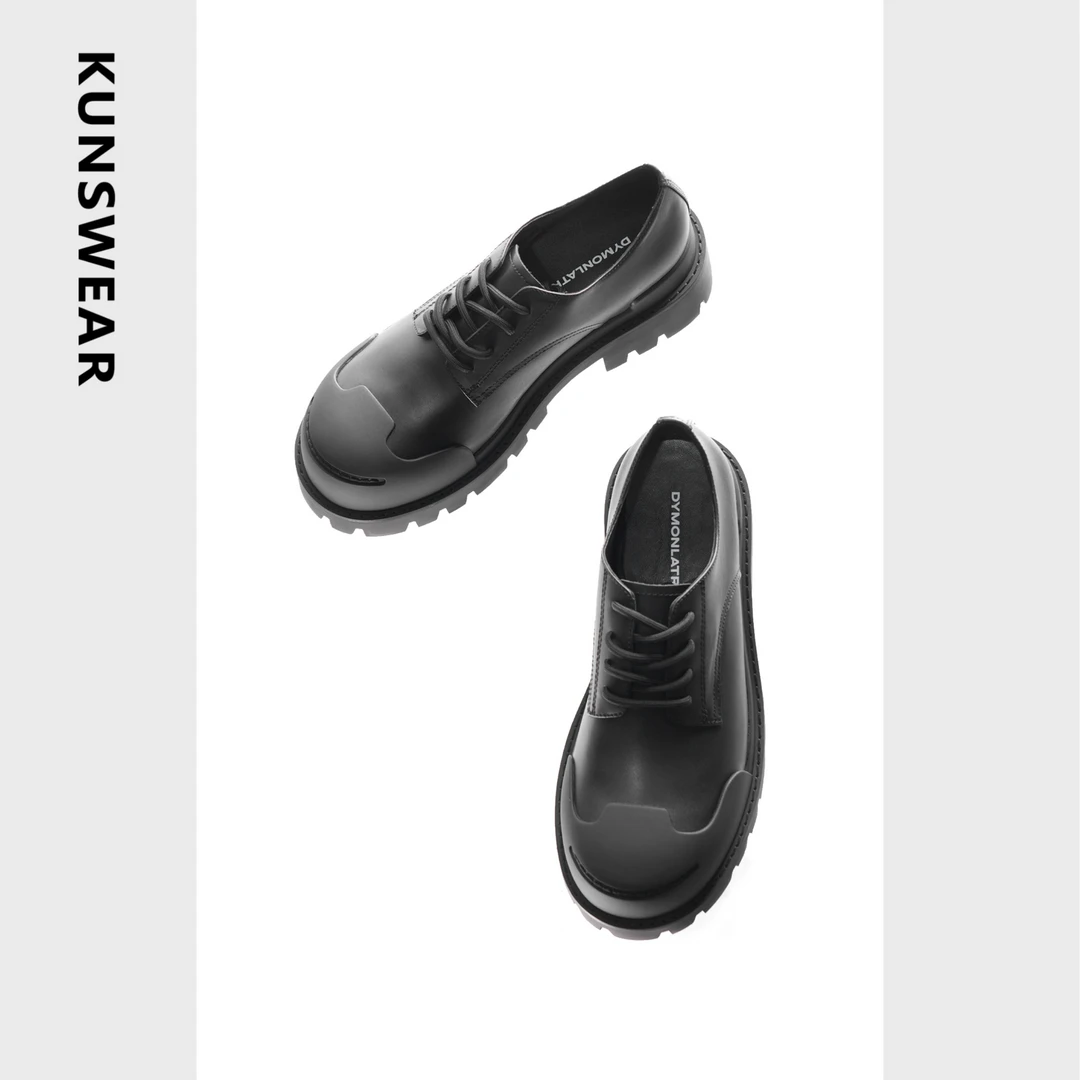 KUNSWEAR/琨丝薇尔25FA 机能系带德比鞋厚底大头皮鞋 D52W8-101A