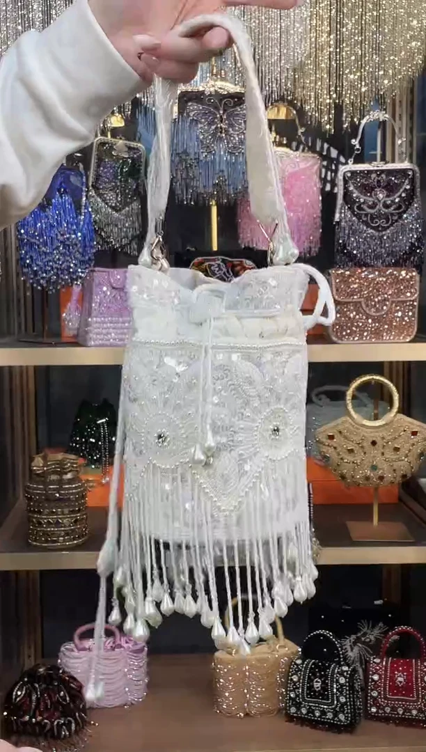 织物珠韵恒泽重工串珠手提包