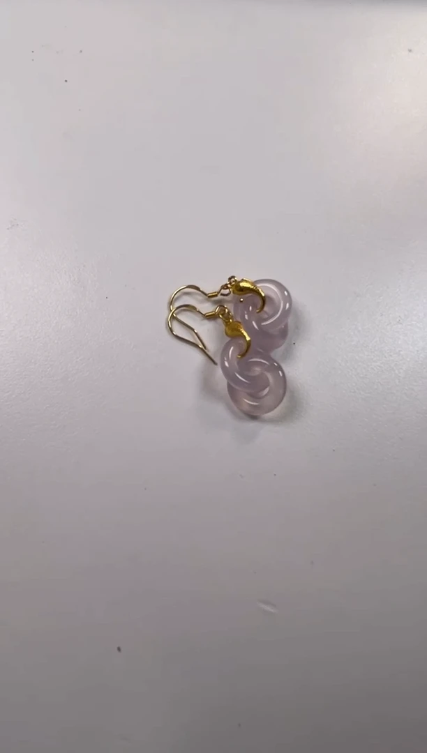 银S925镀金镶嵌耳坠玛瑙/玉髓向**生银S925镀金镶嵌耳坠