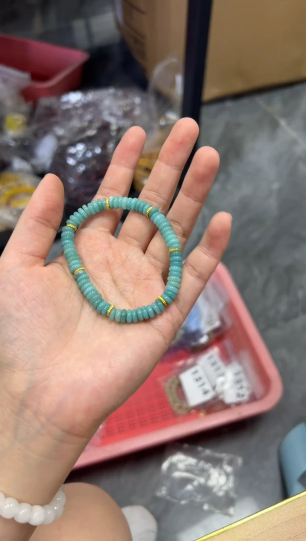 手链未镶嵌天河石老矿天河石精工蝶珠款手链