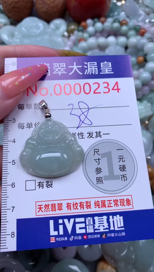 翡翠未镶嵌吊坠(不含链)0234