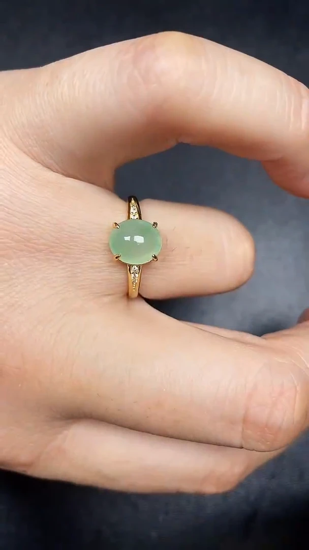 银S925镶嵌戒指翡翠3480