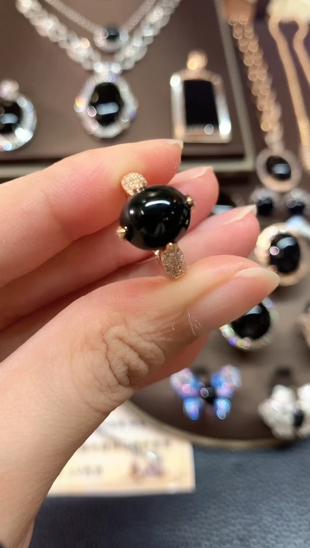 翡翠戒指18K金镶嵌n18