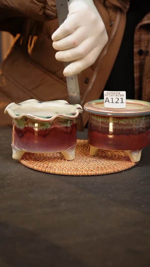 【闪购商品】瓷片121泥泥手工花盆