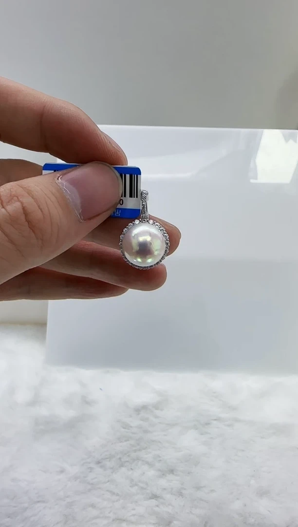 【闪购商品】淡水珍珠DA银S925镶嵌b628 白珠吊坠11